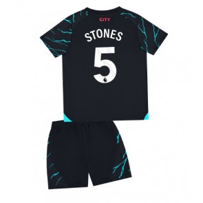 Manchester City John Stones #5 Tredjeställ Barn 2023-24 Kortärmad (+ Korta byxor)